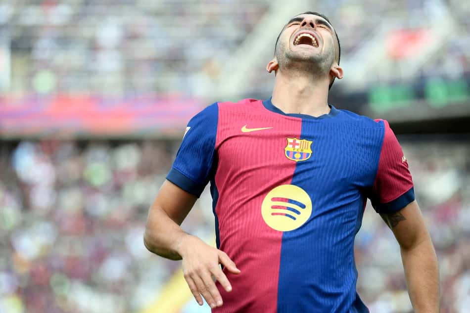 Ferran Torres lamenta jogada em Barcelona x Celta de Vigo