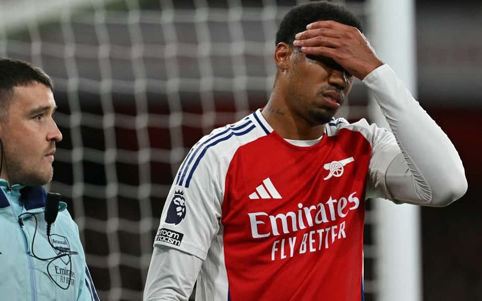 Gabriel Magalhães se lesiona e entra na lista de desfalques do Arsenal antes da Champions