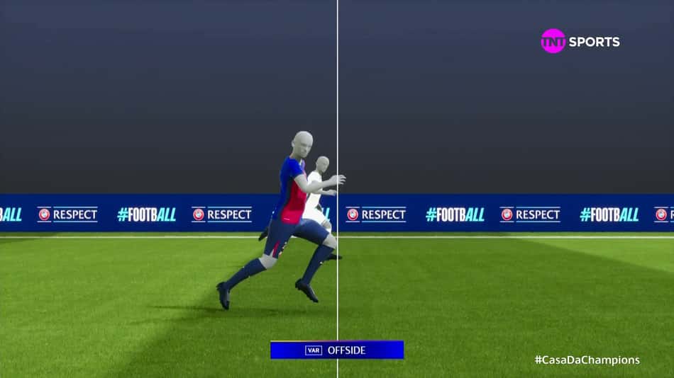 Impedimento milimétrico em Barcelona x Inter de Milão