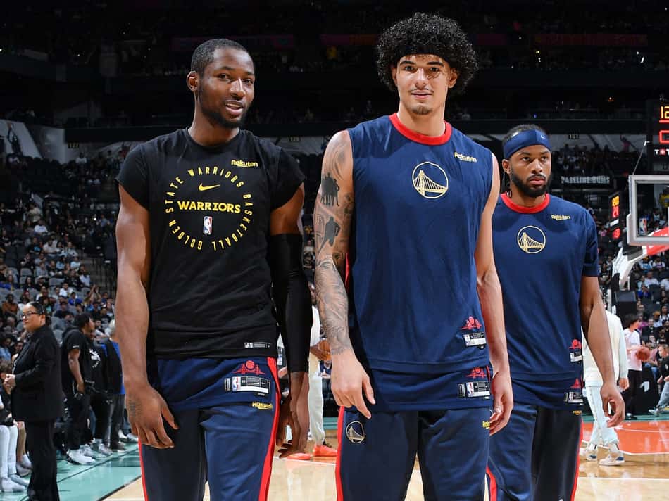 Golden State Warriors v San Antonio Spurs - Jonathan Kuminga e Gui Santos