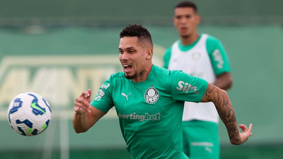 Paulinho durante treino do Palmeiras