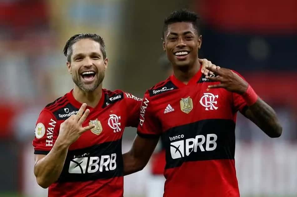 Diego Ribas e Bruno Henrique atuaram juntos pelo Flamengo