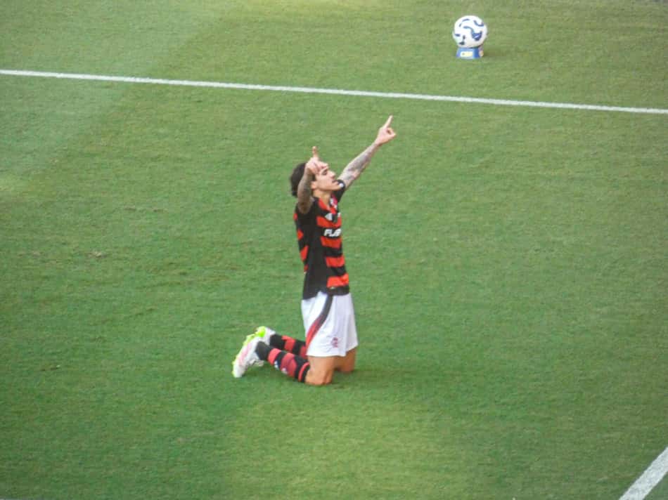 Pedro comemora gol do Flamengo contra o Corinthians (Foto: Lucas Bayer/Lance!)