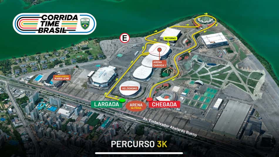 Trajeto da corrida do Comitê Olímpico do Brasil