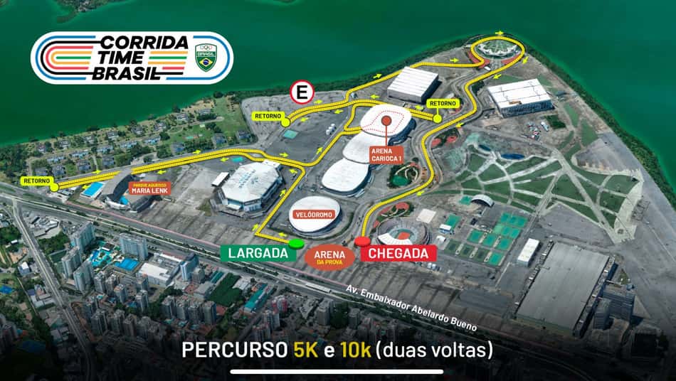 Trajeto da corrida do Comitê Olímpico do Brasil