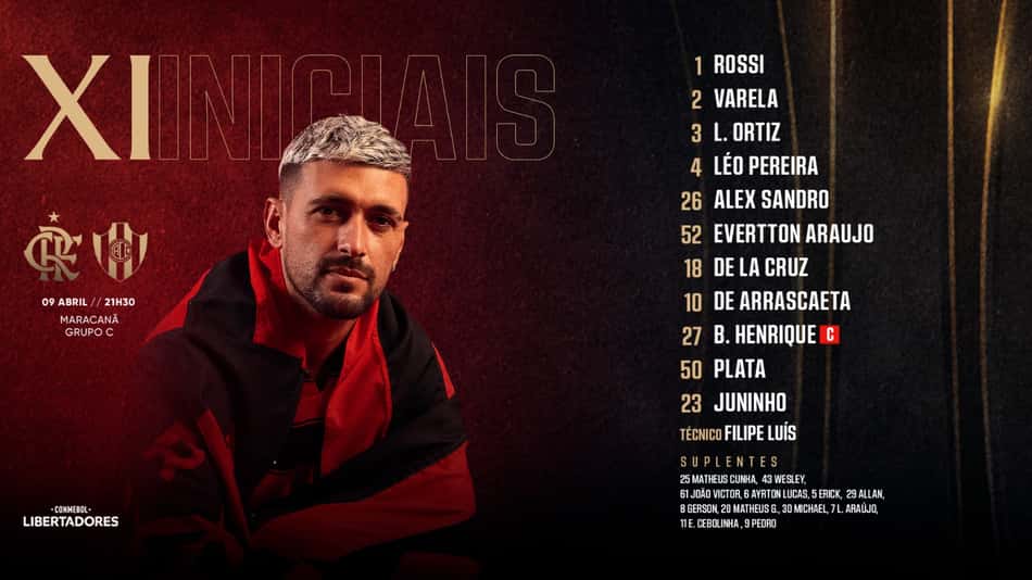 escalação Flamengo Central Córdoba