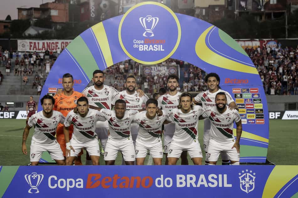 Time do Fluminense em jogo pela Copa do Brasil