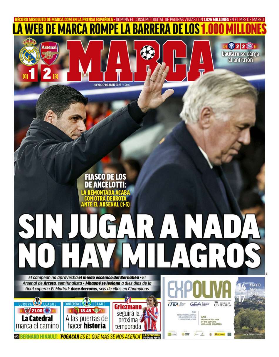 Real Madrid x Arsenal - Marca