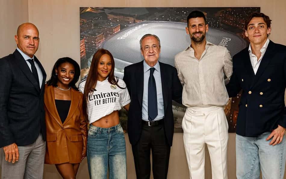 Em Madri para Prêmio Laureus, Rebeca Andrade encontra estrelas do esporte