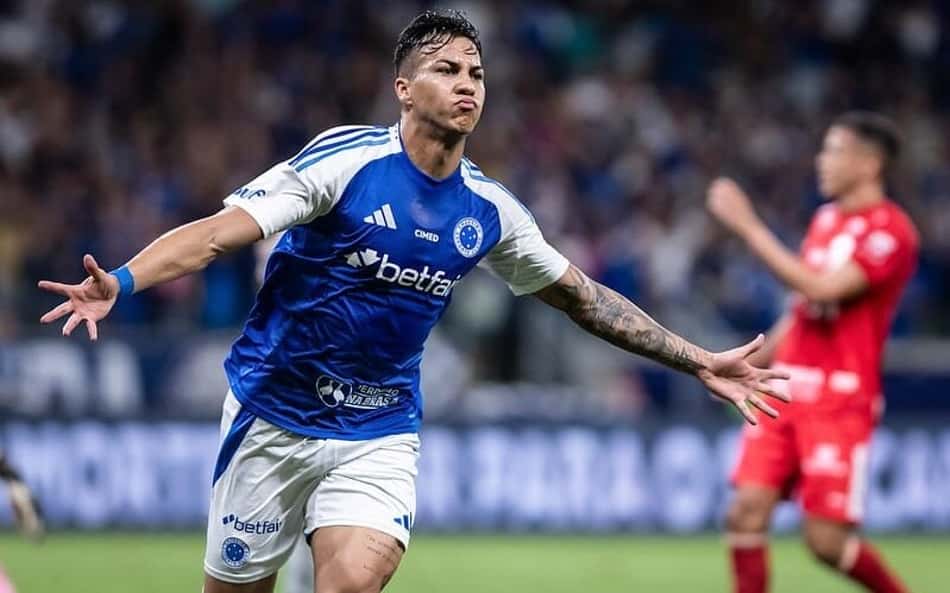 Kaio Jorge, do Cruzeiro, comemora gol contra o Vila Nova-GO