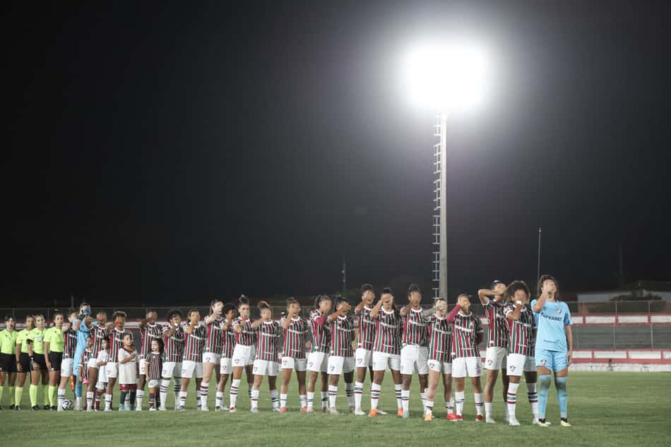 Protesto do Fluminense contra Rejane Caetano no Brasileirão feminino 11ª Rodada do Campeonato Brasileiro Feminino de Futebol 2025. (Foto: Marcelo Gonçalves/Fluminense)