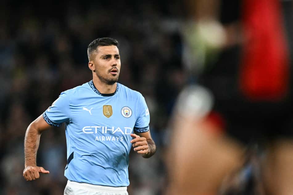 Rodri voltou a jogar pelo Manchester City depois de oito meses (Foto: Paul Ellis/AFP)
