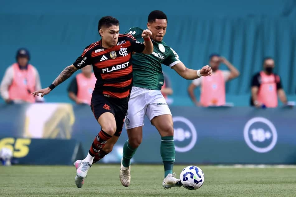 Palmeiras e Flamengo se enfrentando no primeiro turno (Foto: Marcello Zambrana/AGIF)