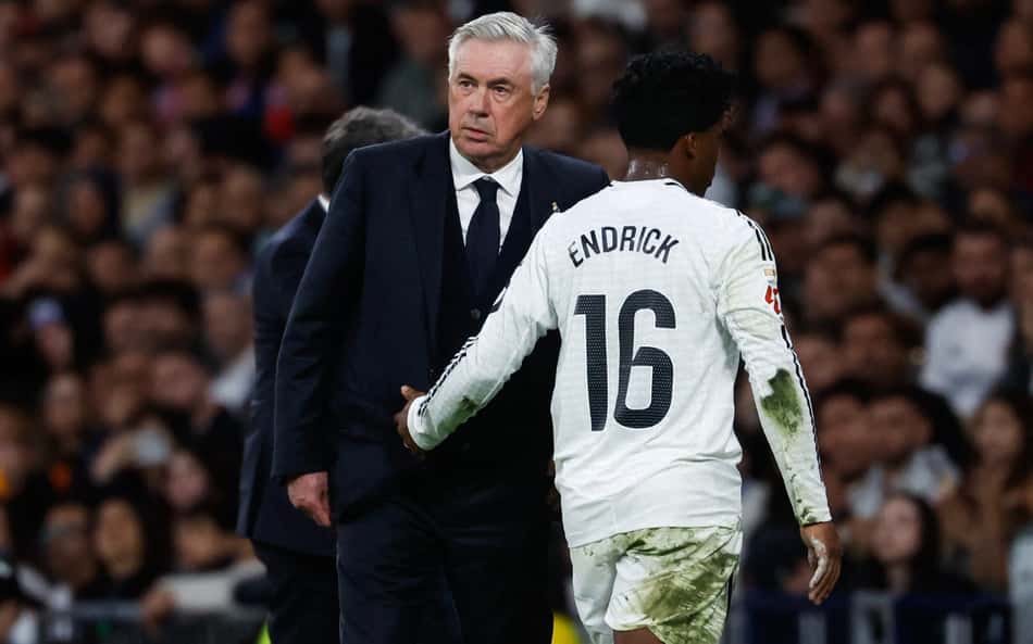 Endrick sofre lesão e está fora da convocação de Ancelotti pela Seleção Brasileira
