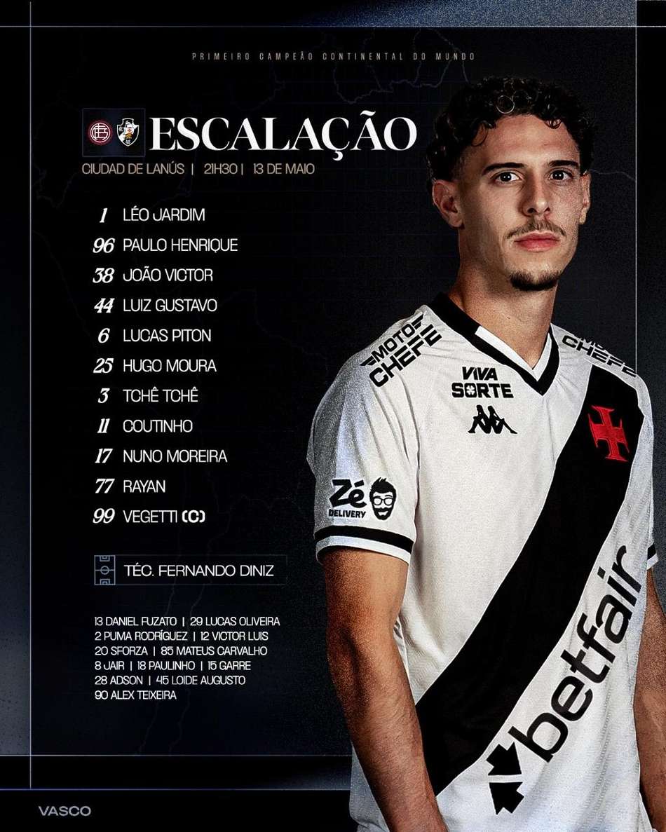 Lanús x Vasco - escalação