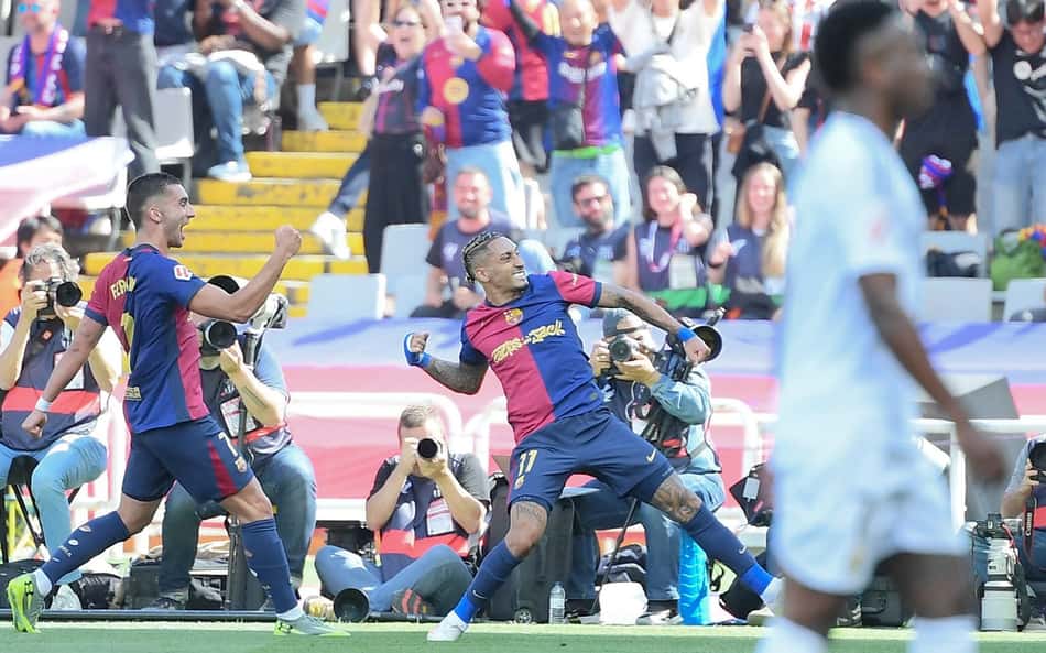Barcelona de Raphinha bate recorde que nem Messi conseguiu contra o Real Madrid