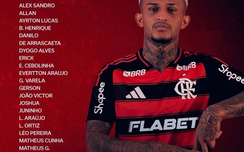 Com volta de Cebolinha, Flamengo divulga relacionados