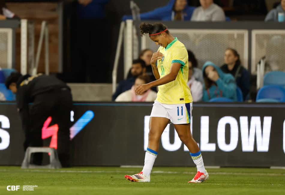 Amanda Gutierres comemora gol no amistooso entre Estados Unidos x Brasil no PayPal Park, na cidade de San Jose. (Foto: Rafael Ribeiro)