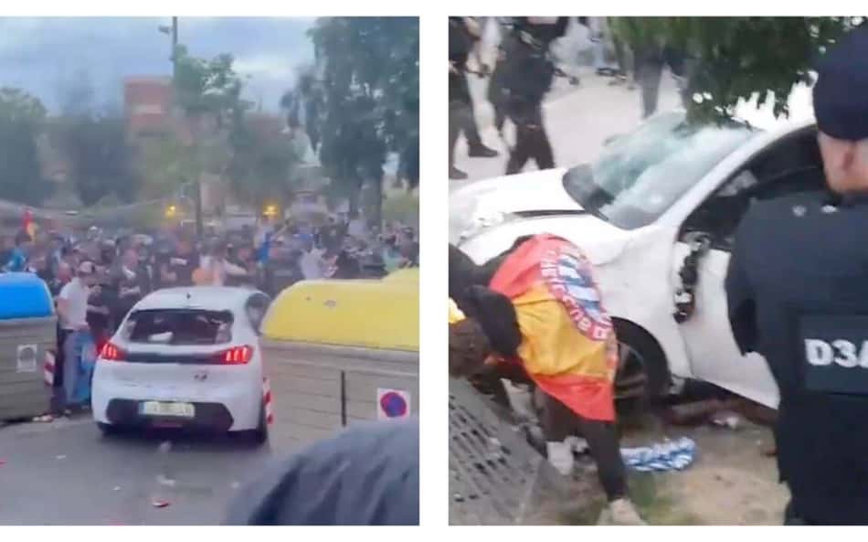 CENAS FORTES: carro atropela torcedores antes de jogo do Barcelona