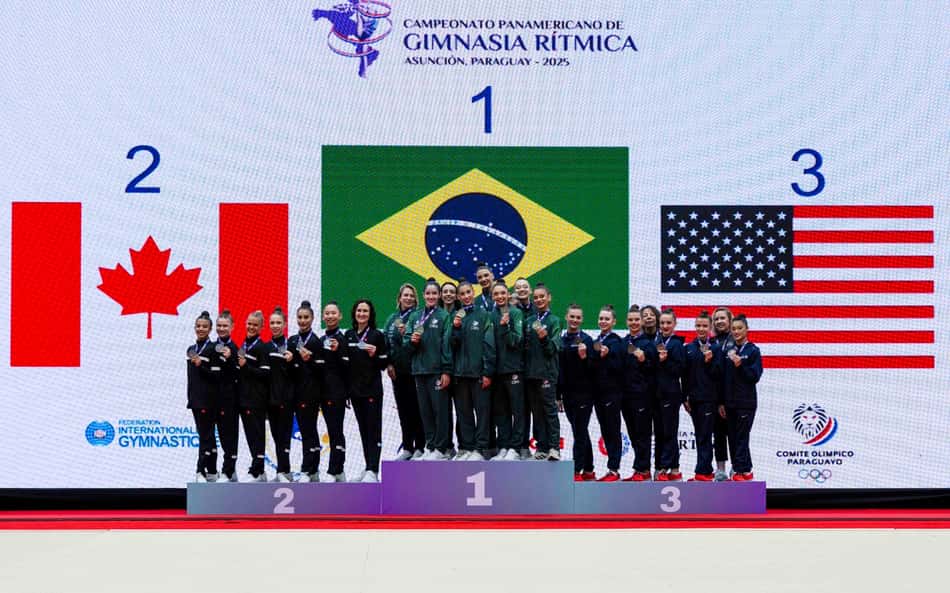 Sem time principal, Brasil é ouro no conjunto no Pan de Ginástica Rítmica