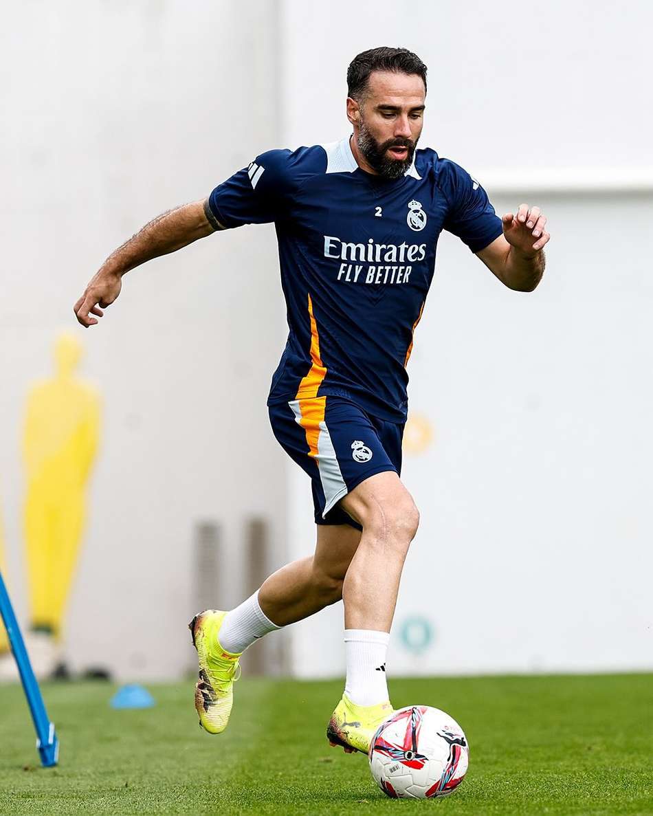 Carvajal no treino do Real Madrid