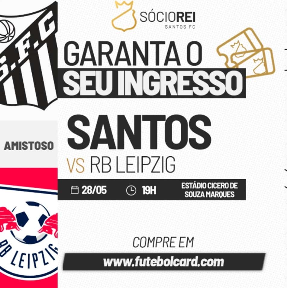 Santos inicia a venda de ingressos para amistoso internacional contra o  Leipzig, em Bragança Paulista, na próxima quarta-feira (28) (Foto: Divulgação/ Santos FC)