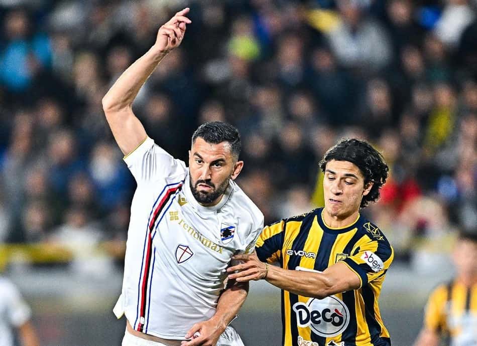 Sampdoria durante a partida contra o Juve Stabia