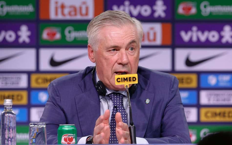 Fala de Ancelotti pega mal na web antes de jogo da Seleção Brasileira