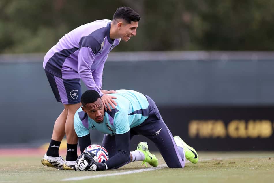 John e Savarino em treino do Botafogo nos Estados Unidos (Foto: Vítor Silva/Botafogo)