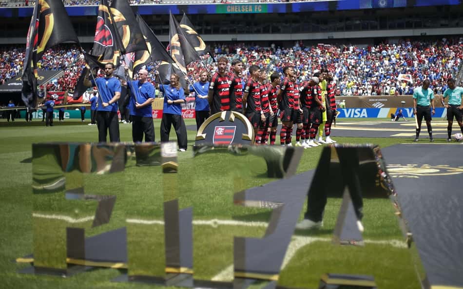 Time do Flamengo antes de partida contra o Chelsea (Foto: Gilvan de Souza/Flamengo)