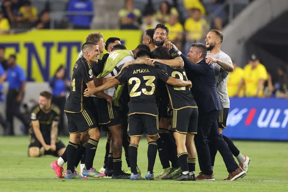 Time do Los Angeles FC comemora classificação para o Mundial de Clubes