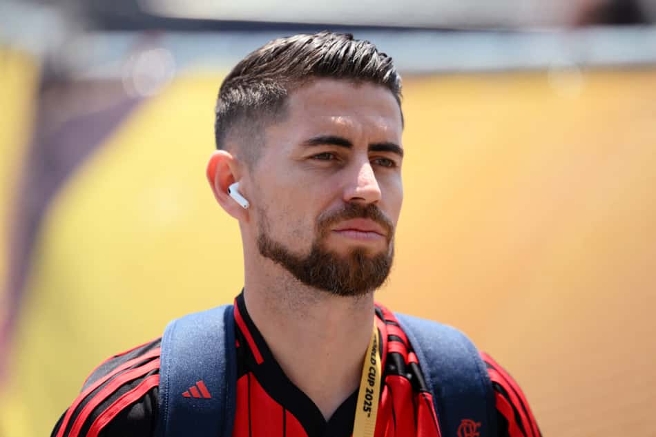 Jorginho na chegada para Flamengo x Chelsea no Mundial