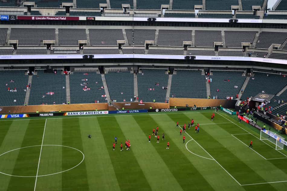 Time do Wydad Casablanca chega ao Lincoln Financial Field para duelo com a Juventus