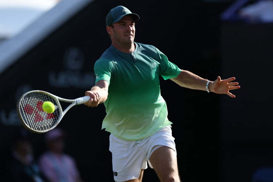 O americano Tommy Paul na partida contra o britânico Dan Evans