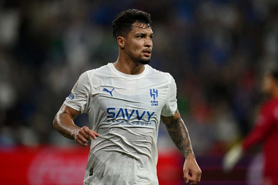 Marcos Leonardo em ação em Al-Hilal x Pachuca (Foto: Federico PARRA / AFP)