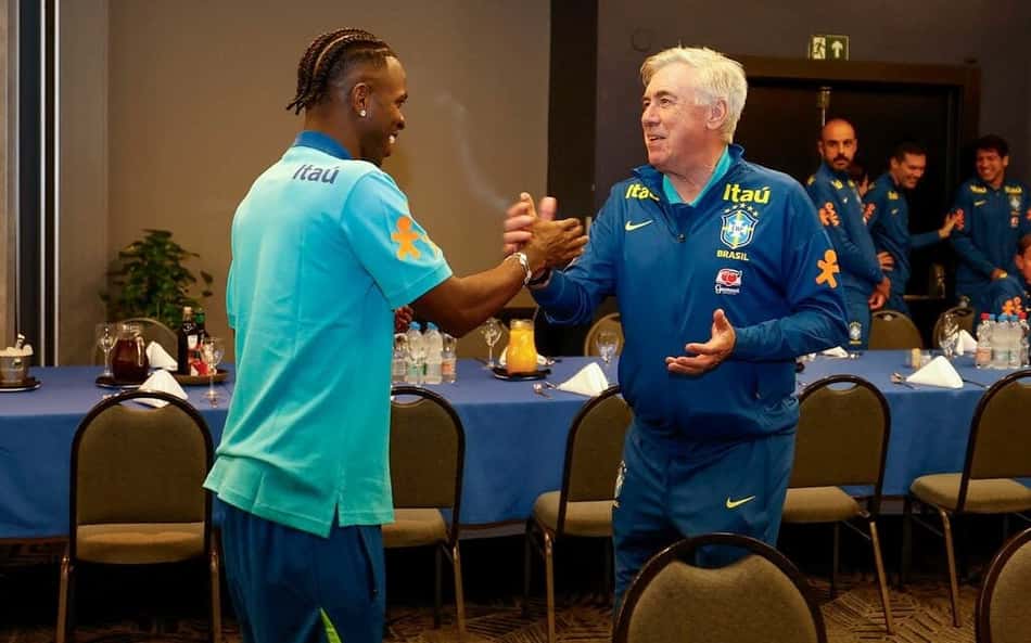 Ancelotti recebe convocados da Seleção Brasileira para Data Fifa; veja fotos