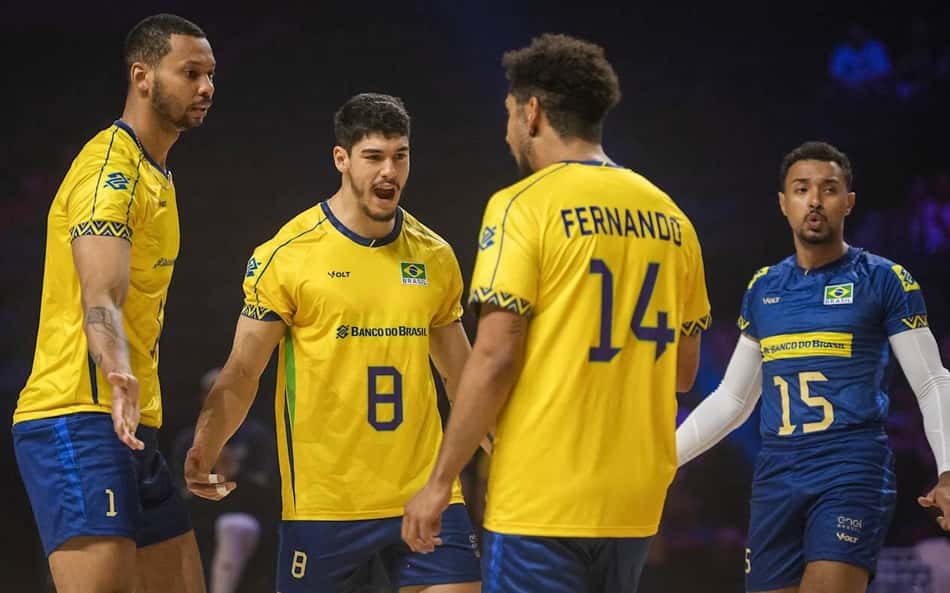 VNL masculina: Brasil domina Canadá e estreia segunda semana com vitória