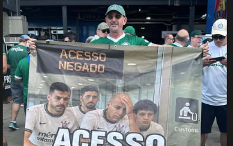 Pai de jogador do Palmeiras provoca Corinthians: 'Acesso Negado'