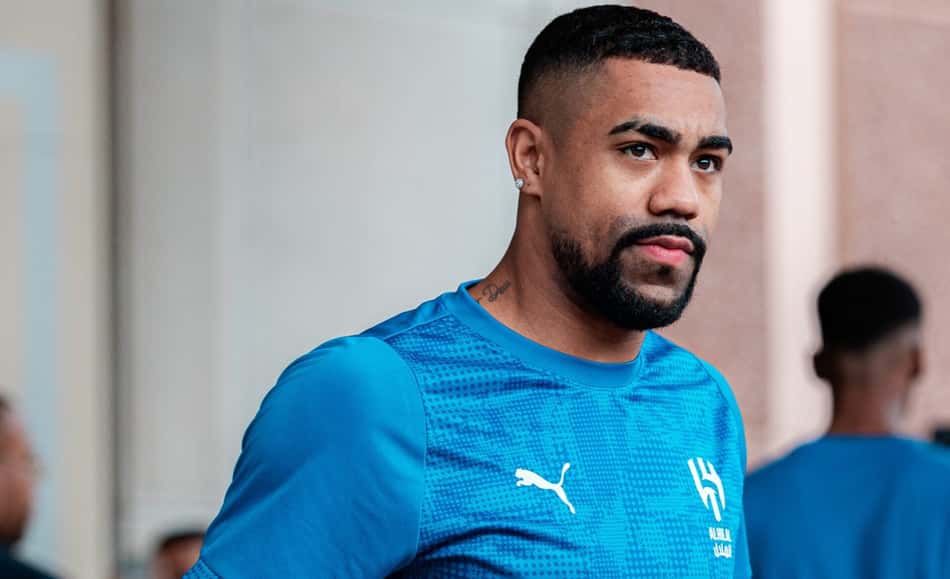 Malcom em treino do Al-Hilal nos Estados Unidos para o Mundial de Clubes