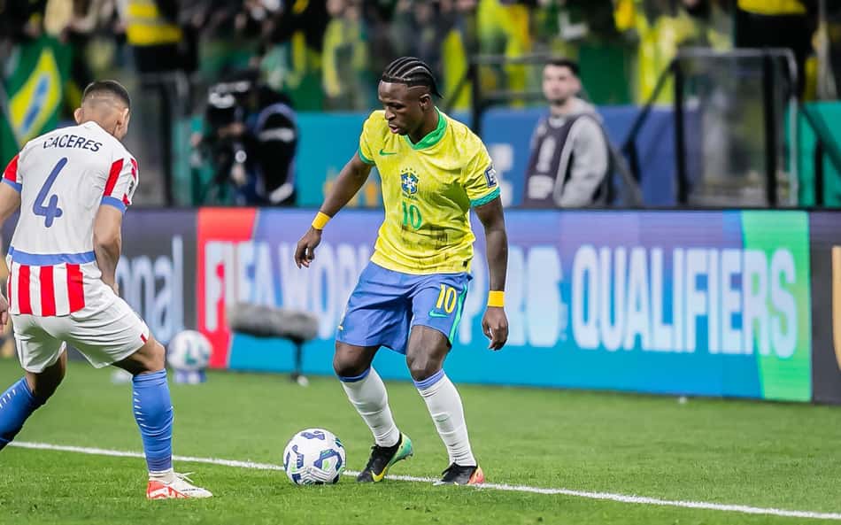Vini Jr. está fora do próximo jogo da Seleção Brasileira