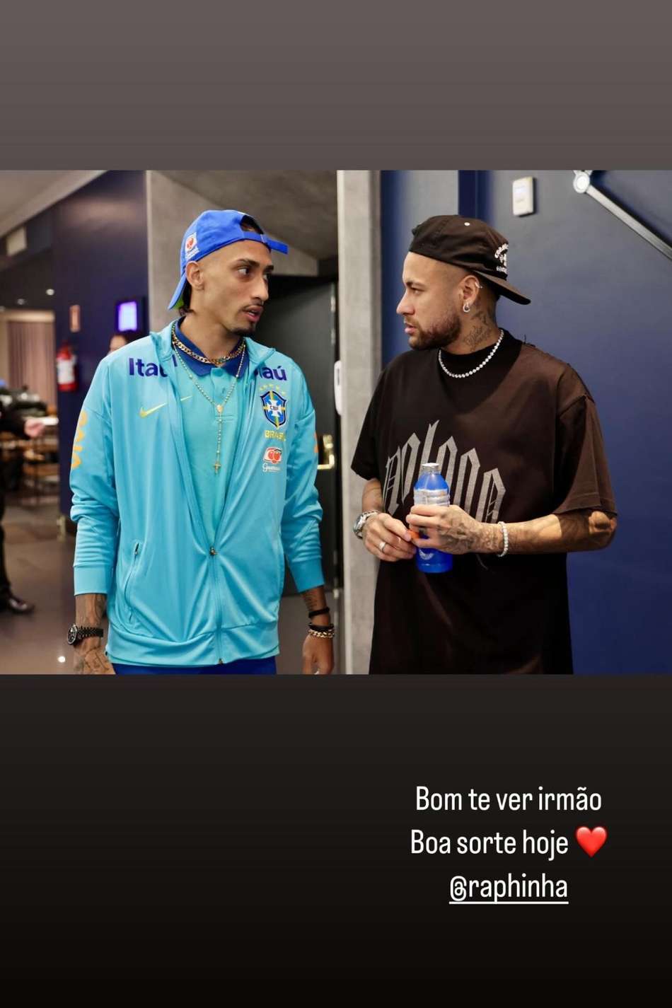 Neymar manda recado a Raphinha antes do jogo da Seleção Brasileira