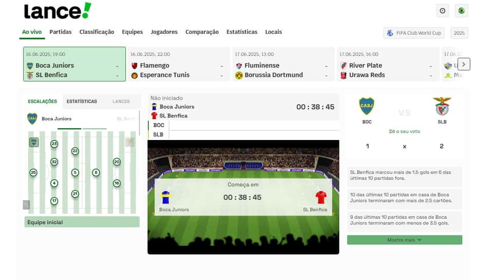 Central do Mundial é a mais nova ferramenta de estatísticas do Lance! para a competição 