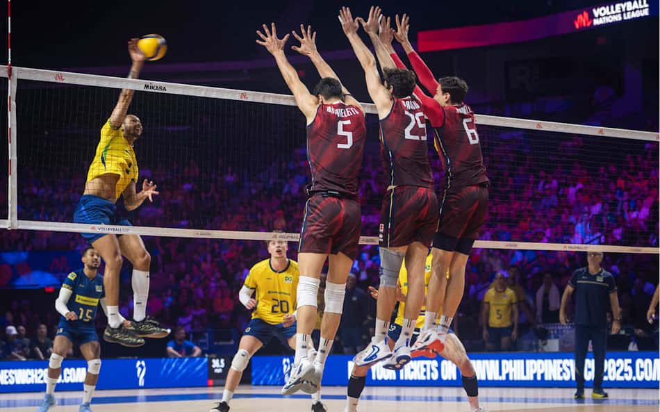 Com show de Alan, Brasil vence Itália em jogo difícil pela VNL masculina