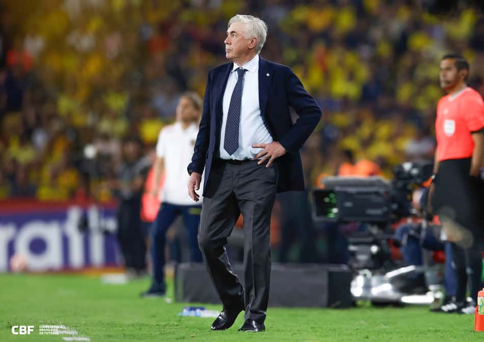 Ancelotti, durante estreia pela Seleção