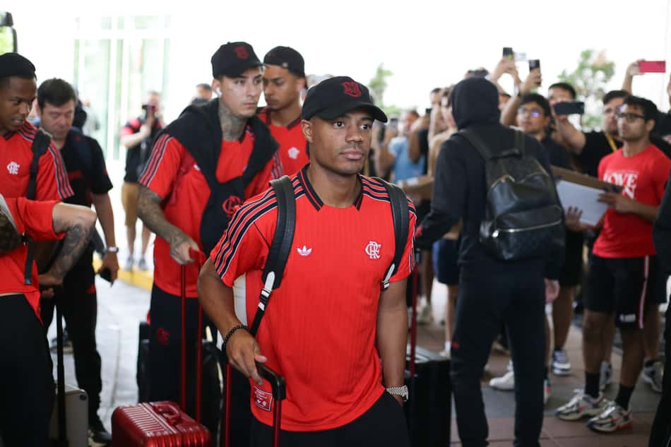 De La Cruz na chegada do Flamengo aos Estados Unidos