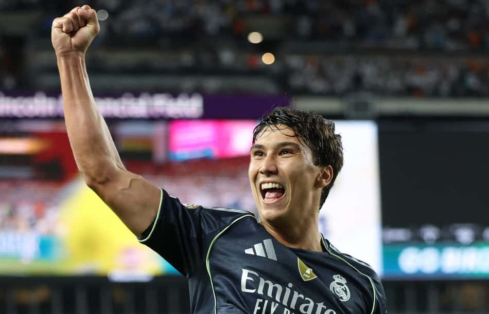 Gonzalo García comemora gol pelo Real Madrid no Mundial de Clubes (Foto: Charly Triballeau/AFP)