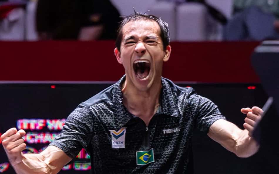 Hugo Calderano vence partida difícil, mas Bruna cai nas oitavas do WTT