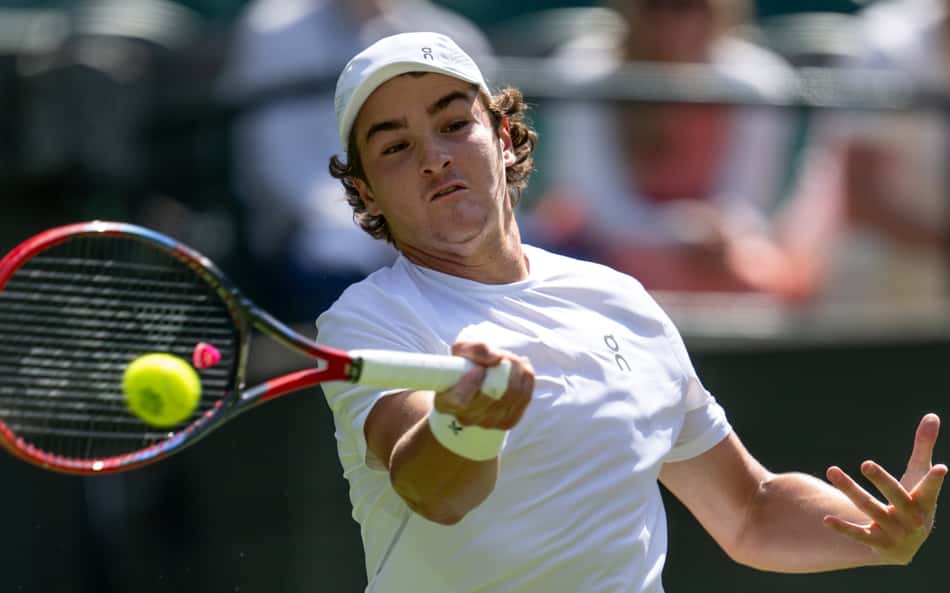 João Fonseca na estreia de Wimbledon (Divulgação)
