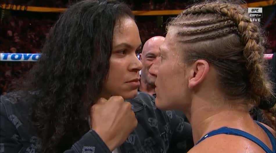 Encarada de Amanda Nunes e Kayla Harrison
