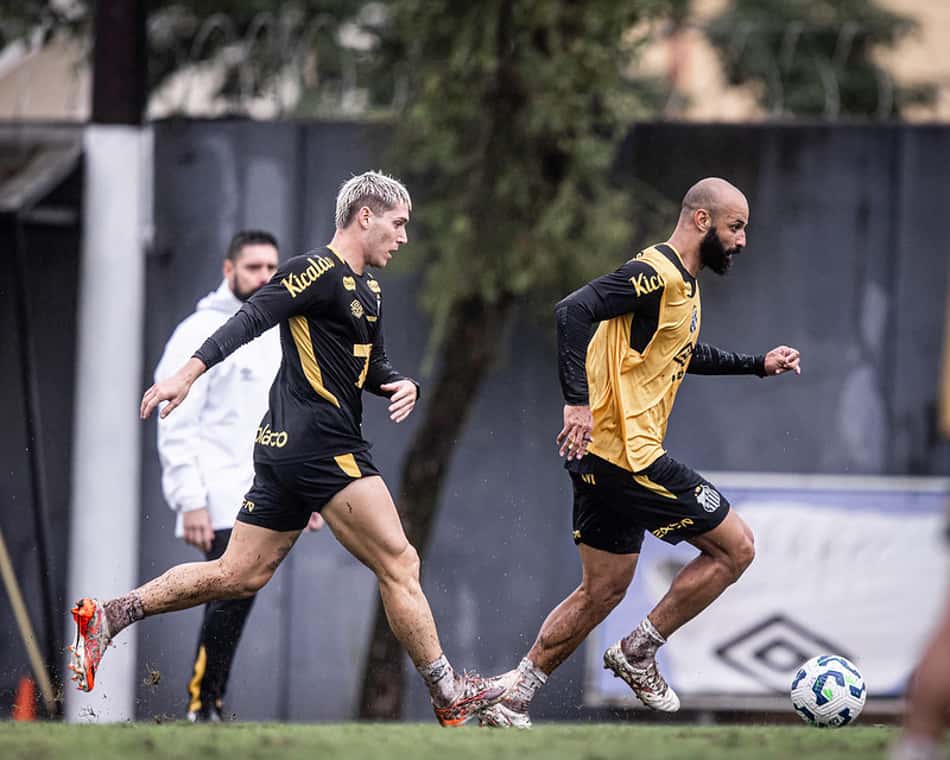 Santos se prepara para o duelo diante do Palmeiras no CT Rei Pelé. (Foto: Raul Baretta/ Santos FC)